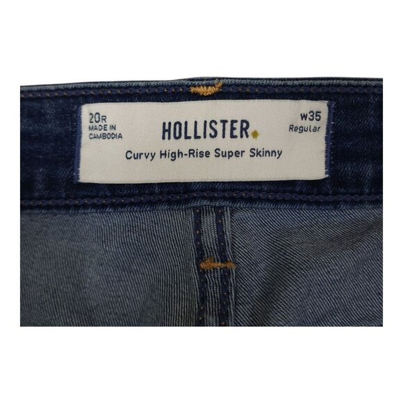 Hollister Curvy High-Rise Super Skinny Jeans 20R Jeggings Distressed Denim Women - Picture 5 of 10